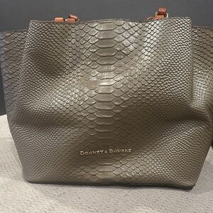 Dooney & Bourke Snake Embossed Brown Tote